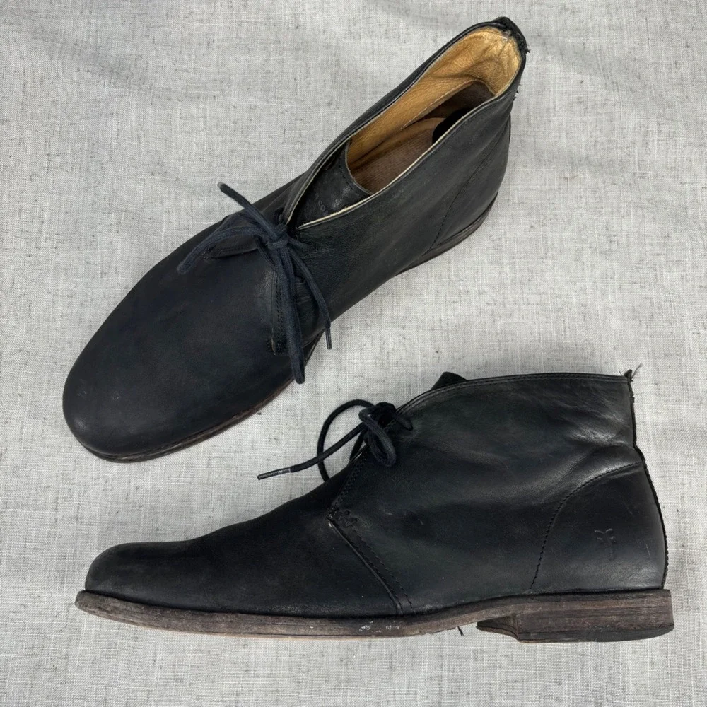 FRYE Phillip Chukka Boots Black Leather Lace Up‎ Business Shoes Men's Size 11